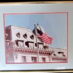 Stars and Stripes in front of Bancroft Hall